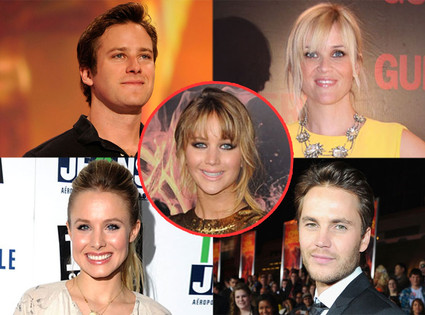 Armie Hammer, Reese Witherspoon, Taylor Kitsch and Kristen Bell, Jennifer Lawrence Armie Hammer, Reese Witherspoon, Taylor Kitsch and Kristen Bell, Jennifer Lawrence